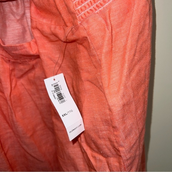 NWT Old Navy Coral Sleeveless Ruffle-Trim Linen-Blend Women’s Top Size XXL - Picture 5 of 14
